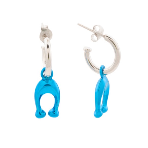 Coach NWT Hanging C Huggie Earrings - Picture 1 of 4